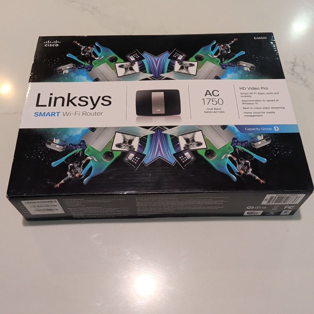 Cisco Linksys EA6500 Smart Wi-Fi Router Black Dual-Band Gigabit 4 x LAN Ports